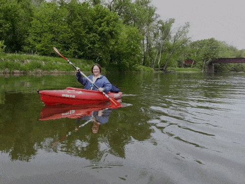 Kathleen kayaking